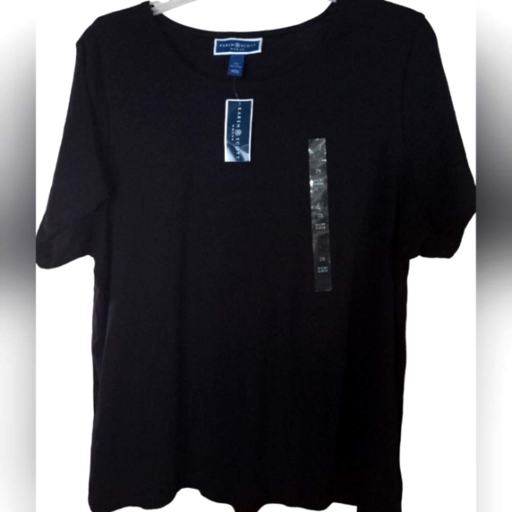 NWT Karen Scott Black Top Size 2X